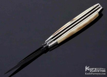 Eugene Shadley Custom Knife Damascus Peanut Mammoth Slip Joint - Image 5