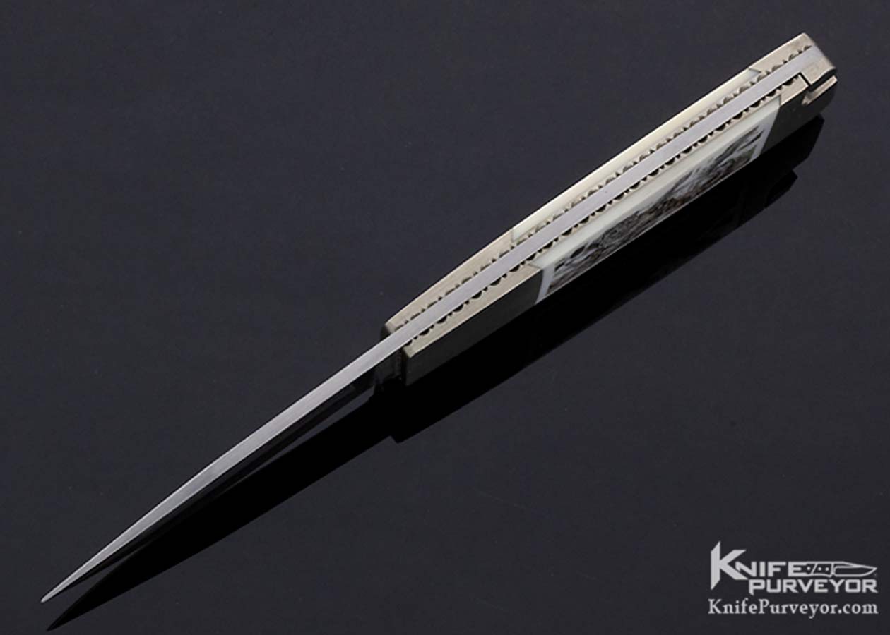 Frank Centafonte Custom Knife Nickel Silver Tail Lock Cheetah Scrim