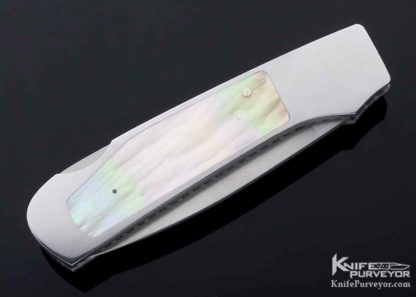 Frank Centofante Custom Knife Gold Lip Pearl Interframe Lockback - Image 3