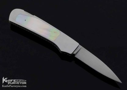Frank Centofante Custom Knife Gold Lip Pearl Interframe Lockback - Image 4