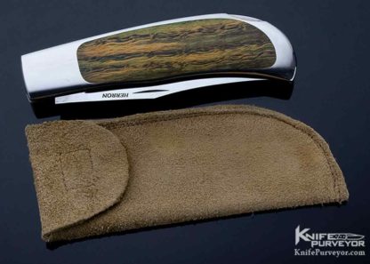 George Herron Custom Knife Clip Point Blade Stabilized Oak Interframe Lockback #396 - Image 8