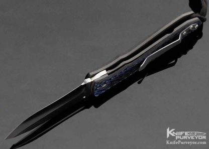Greg Lightfoot Custom Knife Blue Black Carbon Fiber Liner Lock Flipper - Image 7