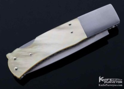 Howard Hitchmough Custom Knife Gold Lip Pearl Lockback - Image 3