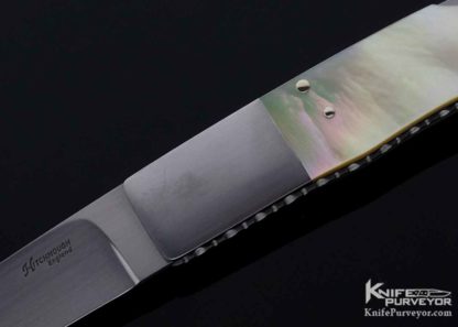 Howard Hitchmough Custom Knife Gold Lip Pearl Lockback - Image 2