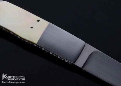 Howard Hitchmough Custom Knife Gold Lip Pearl Lockback - Image 5