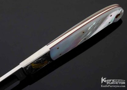 Howard Hitchmough Custom Knife, Ray Cover Jr Mother of Pearl Bird & Trout - Image 3