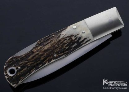 Jess Horn Custom Knife Stag #425 Lockback - Image 3