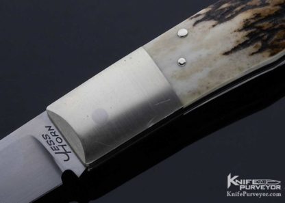 Jess Horn Custom Knife Stag #425 Lockback - Image 2