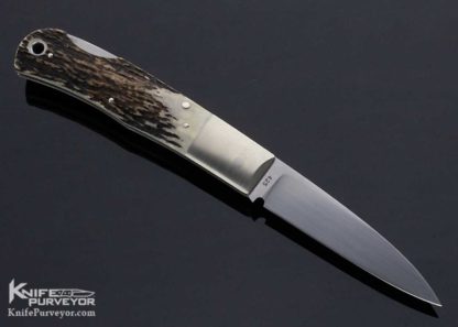 Jess Horn Custom Knife Stag #425 Lockback - Image 5