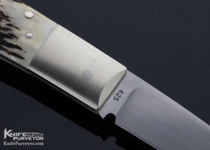 Jess Horn Custom Knife Stag #425 Lockback - Image 4