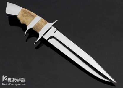 Jim Minnick Custom Knife Fossilized Walrus Subhilt Fighter - Image 4