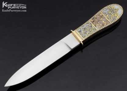 Jim Sornberger Custom Knife Engraved Gold Quartz California Bowie 10542
