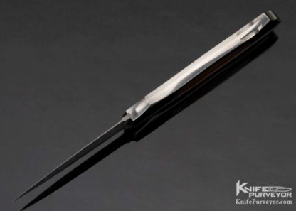 Joe Kious Custom Knife Mike Norris Damascus & Black Lip Pearl Lockback Dagger