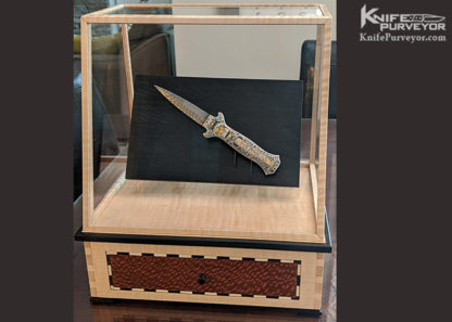 Joe Kious Custom Knife "Wall Street" Engraved by Ray Cover Jr. Lockback Auto