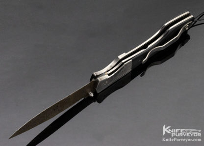 Joe Olson Custom Knife Sole Authorship Damascus G-10 Linerlock