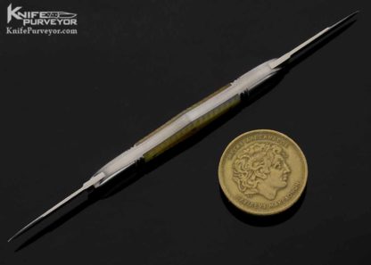 Joel Chamblin Custom Knife 2 Blade Gold Lip Pearl Slip Joint - Image 5