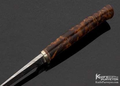 Kay Embertsen Custom Knife Damascus and Maple Wood Hunter - Image 2
