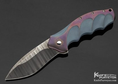Ken Onion Custom Knife Damascus Lawman Framelock Flipper 10940 Open