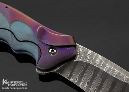 Ken Onion Custom Knife Damascus Lawman Framelock Flipper - Image 5