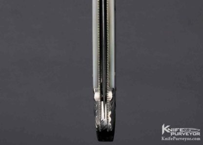 Ken Steigerwalt Custom Knife Dagger Damascus Blade Fluted Double Bolsters Pearl Shell - Image 8