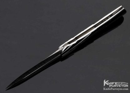 Ken Steigerwalt Custom Knife Damasteel, Pen Shell and 18Kt Gold Lockback - Image 6