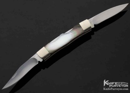 Koji Hara Custom Knife 2 Blade Tahitian Black Lip Pearl Double Lockback
