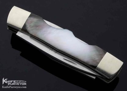 Koji Hara Custom Knife 2 Blade Tahitian Black Lip Pearl Double Lockback - Image 3