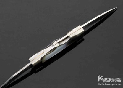 Koji Hara Custom Knife 2 Blade Tahitian Black Lip Pearl Double Lockback - Image 4