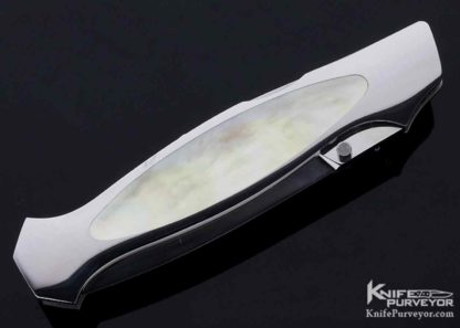 Larry Newton Custom Knife Gold Lip Interframe Front Lock Dagger - Image 3