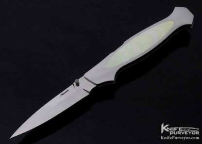 Larry Newton Custom Knife Gold Lip Interframe Front Lock Dagger 10701