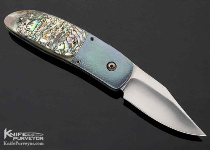 Mike Franklin Custom Knife Abalone Button Lock - Image 4