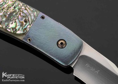 Mike Franklin Custom Knife Abalone Button Lock - Image 8