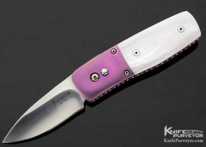 Mike Franklin Custom Knife Button Lock Folder Pink Freshwater Pearl 10757