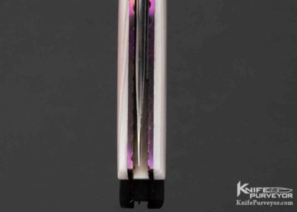 Mike Franklin Custom Knife Button Lock Folder Pink Freshwater Pearl - Image 8