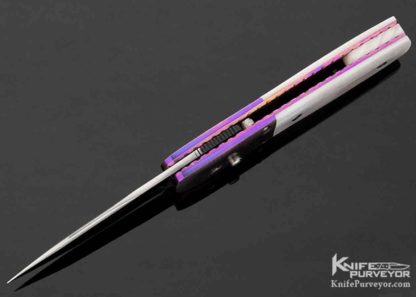Mike Franklin Custom Knife Button Lock Folder Pink Freshwater Pearl - Image 6