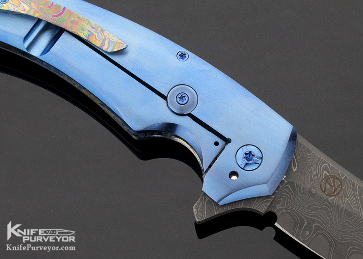Mike Zscherny Custom Knife Damascus and Timascus Shindgy Frame