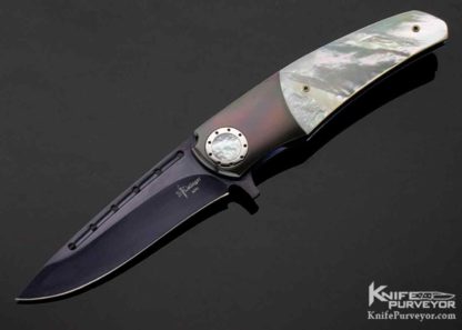 Milos Kislinger Custom Knife Zirconium & Mother of Pearl Linerlock Flipper
