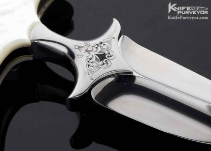 "P.Z. Studio" Yupeng Zhao Custom Knife Sole Authorship Engraved Pearl Push Dagger - Image 6