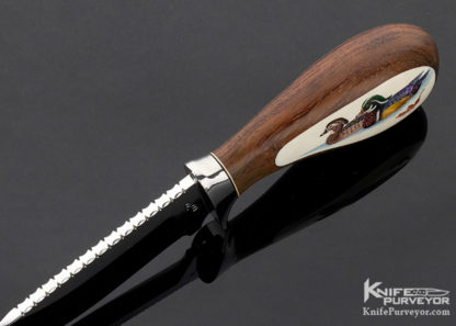 Ray Beers Custom Knife Curtis Scrimshaw Rosewood 10 Year Anniversary Knife - Image 2