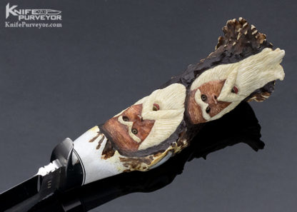 Raymond Beers Custom Knife Carved Stag Upswept Skinner - Image 3