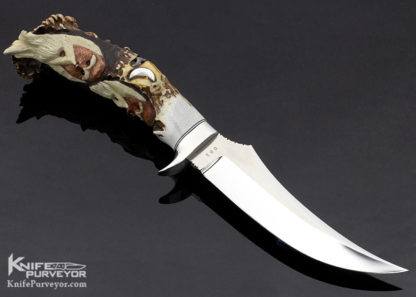 Raymond Beers Custom Knife Carved Stag Upswept Skinner - Image 2