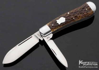 Reese Bose Custom Knife Jigged Bone 2 Blade Dog Leg Jack Slip Joint