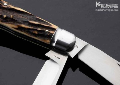Reese Bose Custom Knife 2 Blade Stag Saddlehorn Slip Joint #2 - Image 4