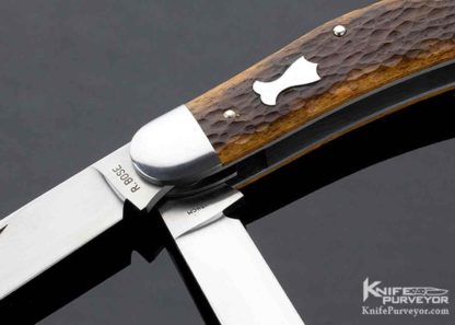 Reese Bose Custom Knife Jigged Bone 3 Blade Sowbelly Slip Joint - Image 7
