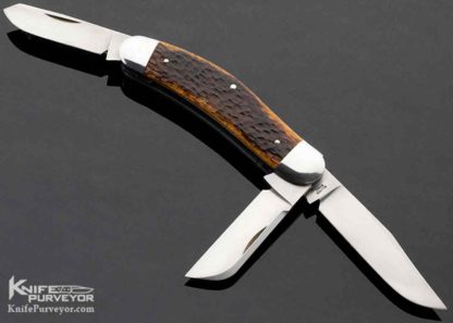 Reese Bose Custom Knife Jigged Bone 3 Blade Sowbelly Slip Joint - Image 6