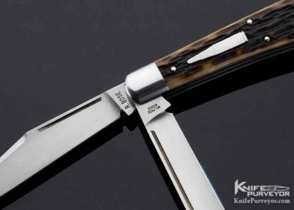 Reese Bose Custom Knife Jigged Bone Bullet 2 Blade Trapper #6 - Image 2