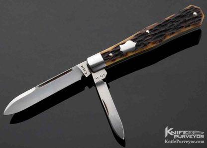Reese Bose Custom Knife Remington Jigged Bone Gent's Coffin Jack Slip Joint #2