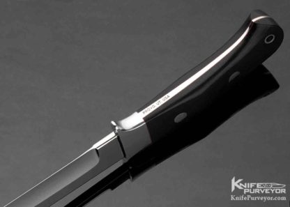 Ricardo Velarde Custom Knife Semi Integral Fighter with Fine Ebony Scales - Image 5