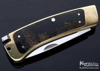Ron Lake Custom Knife Brass Interframe Cape Buffalo Horn Tail Lock - Image 3