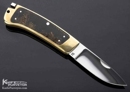 Ron Lake Custom Knife Brass Interframe Cape Buffalo Horn Tail Lock - Image 4